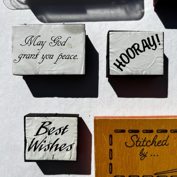 Rubber Stamps Doodles Stitched By Congratulations Sayings Hooray! Lot of 19 - Picture 3 of 15